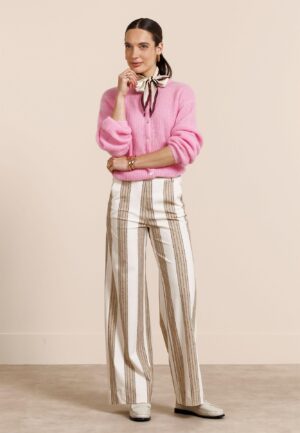 Studio Anneloes Lexie Pinstripe Trousers 13637 Broek 2217 Latte/ecru