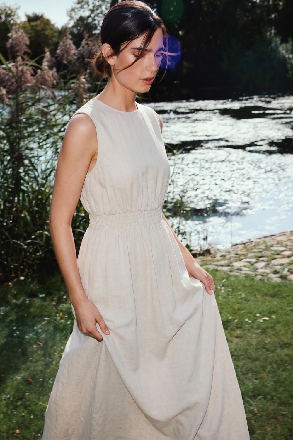 Msch Copenhagen Mschdaria Sl Dress 20107 Jurk Sand Melange