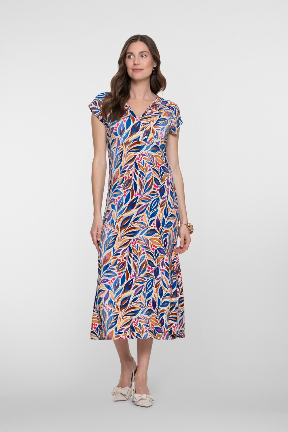 Geisha Dress V-neck Sleeveless Jersey Aop 67423-60 Jane Jurk 815 Pr.02-26-2 Indigo/purple