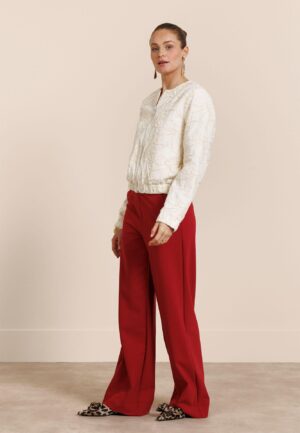 Studio Anneloes Lexie Bonded Trousers 13651 Broek 4000 Ruby Red