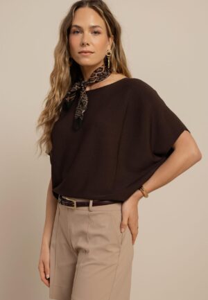 Studio Anneloes Lenti Pullover 13812 Trui Korte Mouw 8700 Espresso