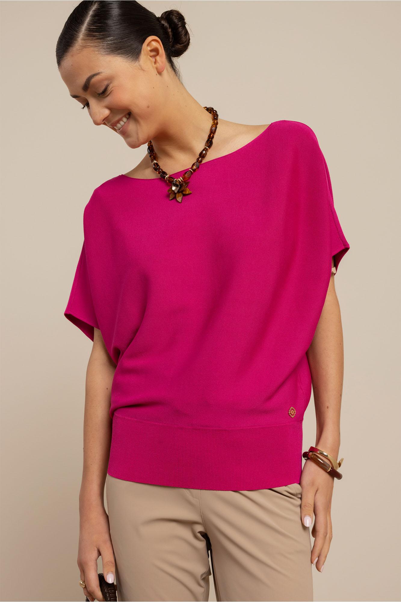 Studio Anneloes Lenti Pullover 13812 Trui Korte Mouw 5500 New Fuchsia