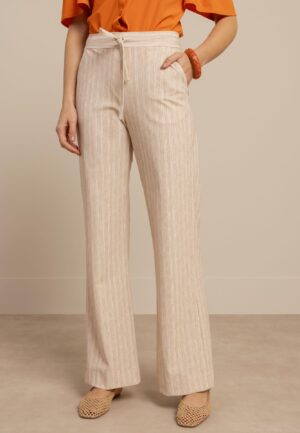 Studio Anneloes Abigail Stripe Trousers 13898 Broek 2226 Latte/orchid Orange