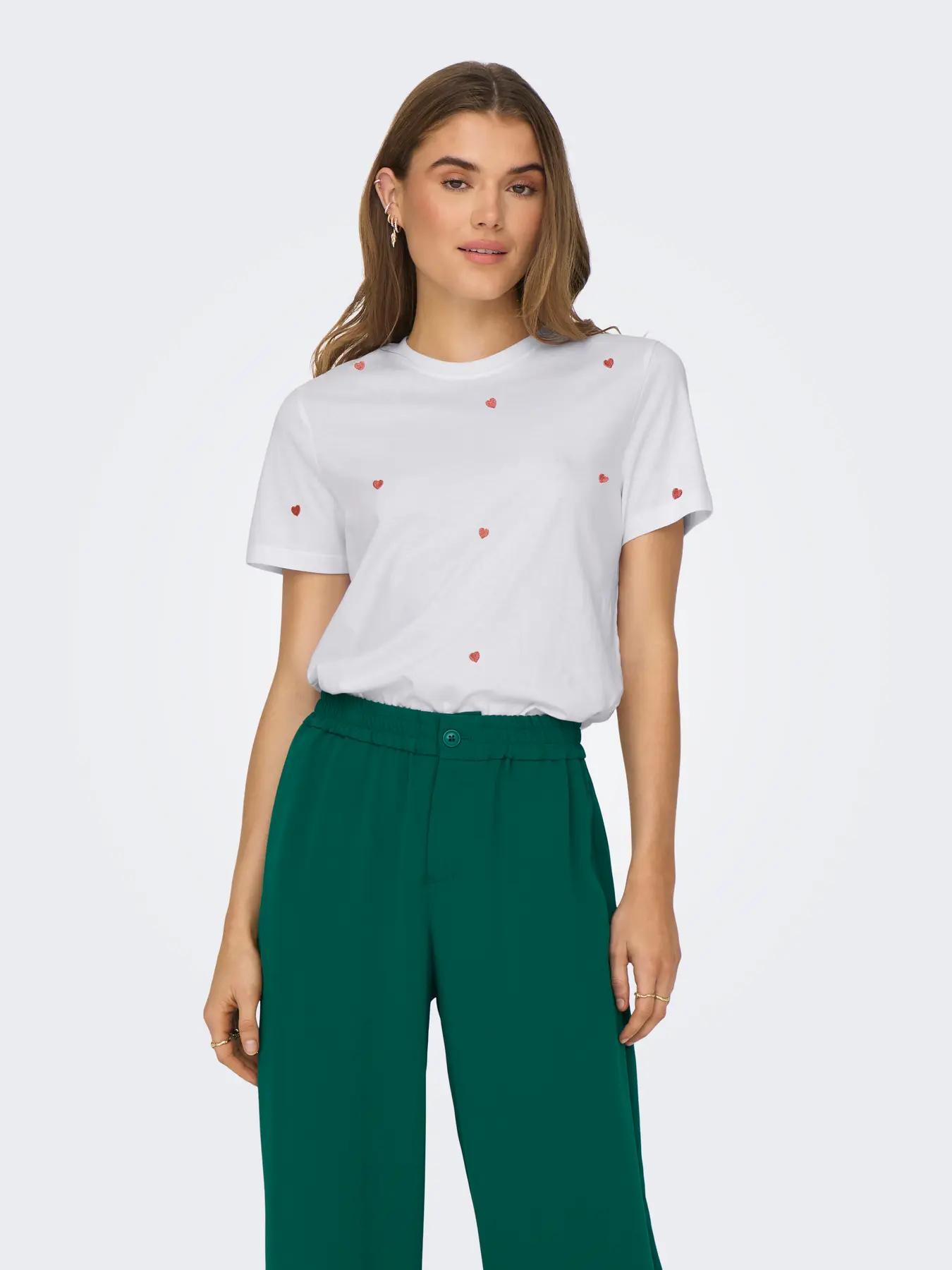 Only Onlketty S/s O-neck Top Jrs Noos T-shirts Bright White