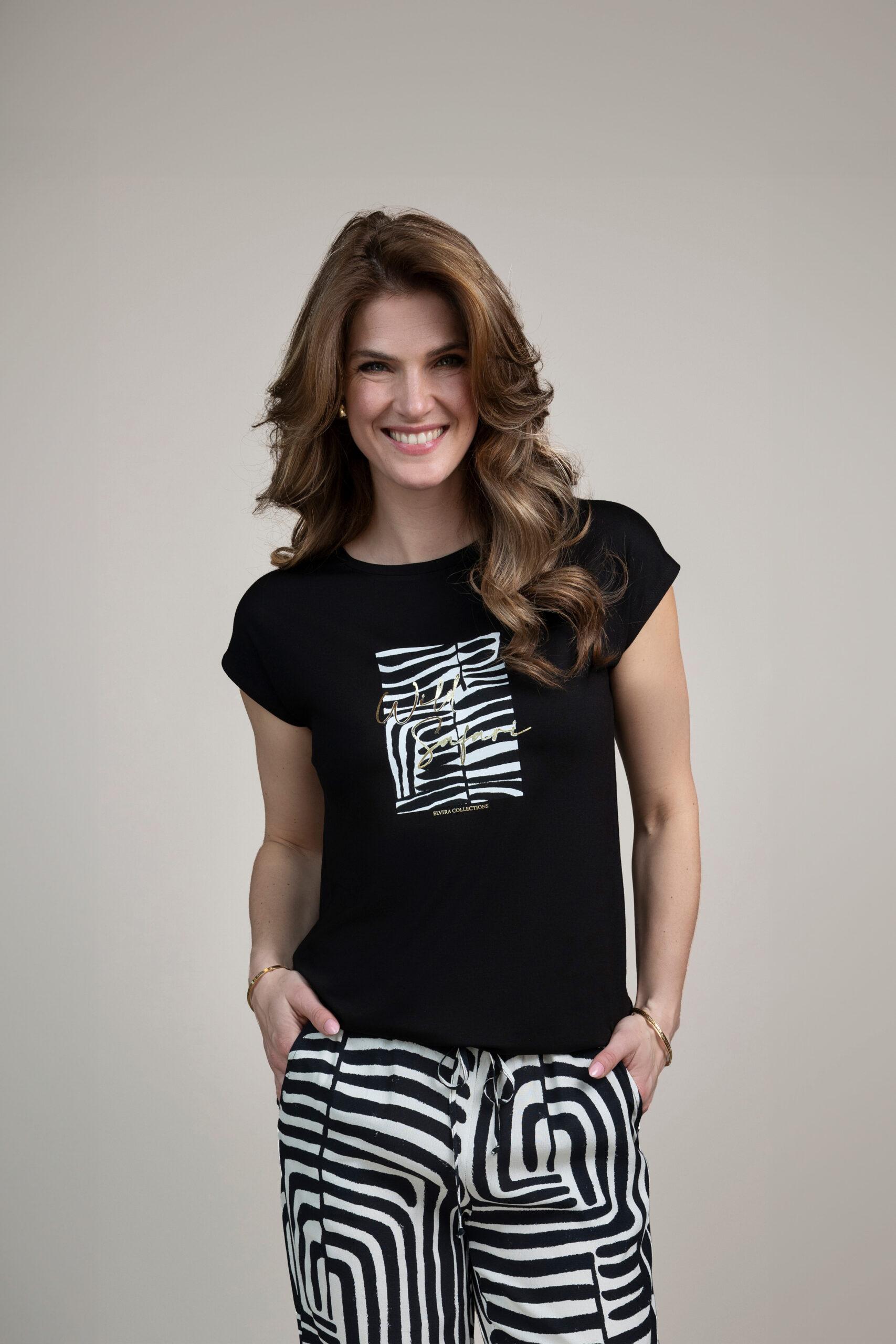 Elvira Casuals T-shirt Safari E2 26-061 T-shirt Korte Mouw 4 Black