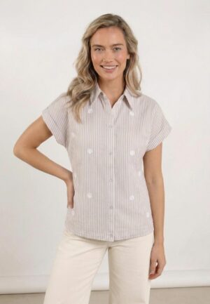 Nukus Danique Blouse Stripe Nks02256 Blouse 316 Sand/cloudy