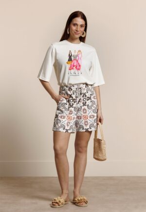 Studio Anneloes Fiore Anniversary Round Neck T-shirt 14174 T-shirt Korte Mouw 1700 Ecru