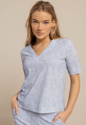 Studio Anneloes Inge Denim Travel Tee 13718 T-shirt Korte Mouw 6700 Denim Light