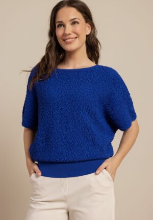 Studio Anneloes Lenti Structure Pullover 13769 Trui Korte Mouw 7301 Electric Blue