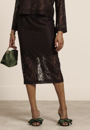 Studio Anneloes Alissa Lace Skirt 13758 8700 Espresso
