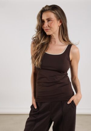 Nukus Juba Singlet Tops En Singlets Dark Chocolate/gold