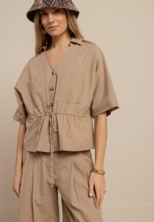 Studio Anneloes Erie Linen Blouse 13904 Blouse 2200 Latte