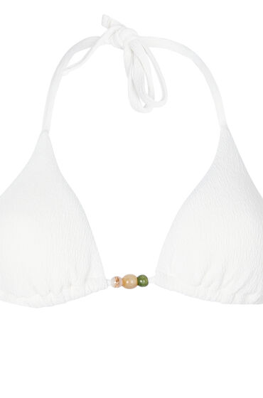 Hunkemöller Triangle Bikinitop Crinkle Wit - Afbeelding 2