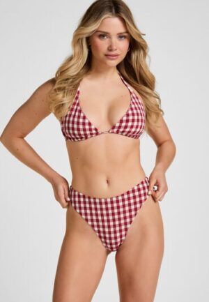 Hunkemöller Hoog Uitgesneden Bikinibroekje met Hoge Taille Amalfi Rood