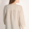 3/4 mouw blouse van linnenmix - Afbeelding 3