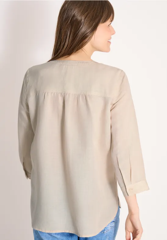 3/4 mouw blouse van linnenmix - Afbeelding 3