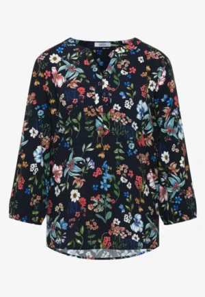 Alternative view of 3/4-mouwen blouse met gespleten hals en print