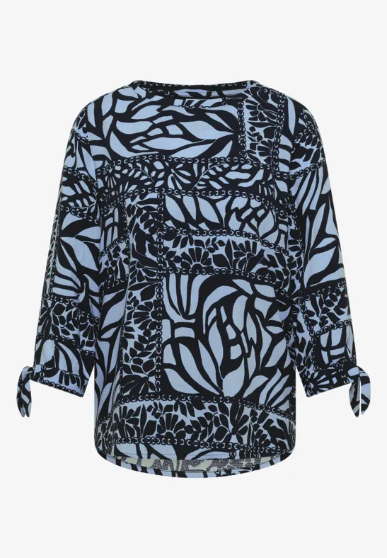 3/4-mouwen blouse met patchworkprint - Afbeelding 2