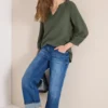 3/4-mouwen blouse van mousseline