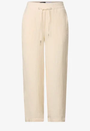 Alternative view of 3/4 wide leg mousseline broek