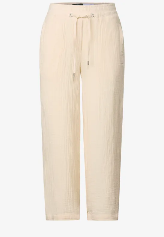 3/4 wide leg mousseline broek - Afbeelding 2