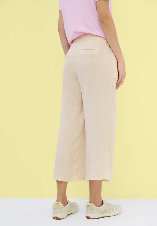 3/4 wide leg mousseline broek - Afbeelding 3