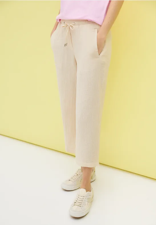 3/4 wide leg mousseline broek