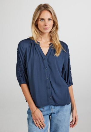 Blouse Beat embro Dark blue