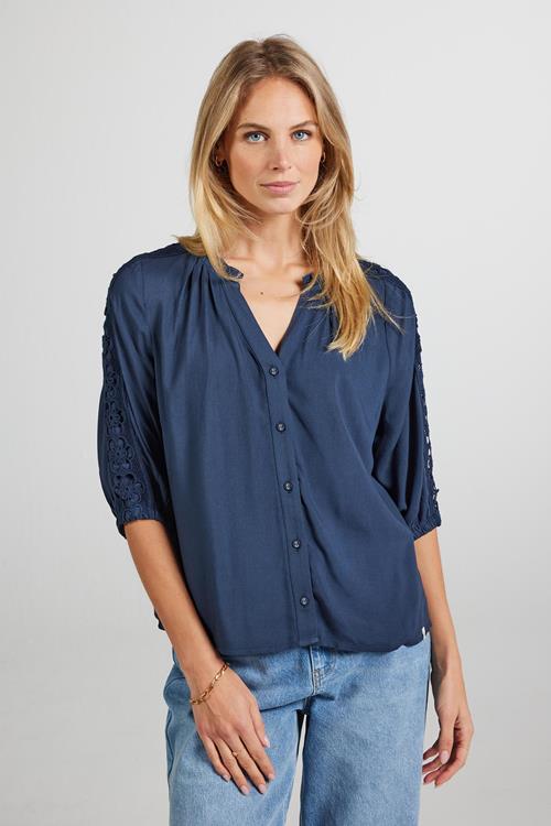 Blouse Beat embro Dark blue