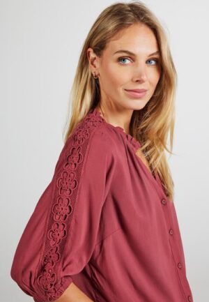 Alternative view of Blouse Beat embro Burgundy