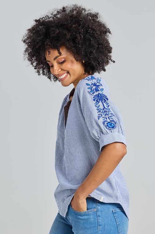 Blouse Yilka Blue stripe - Afbeelding 2
