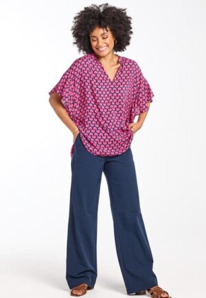 Blouse Souvenir Blue Lotus print