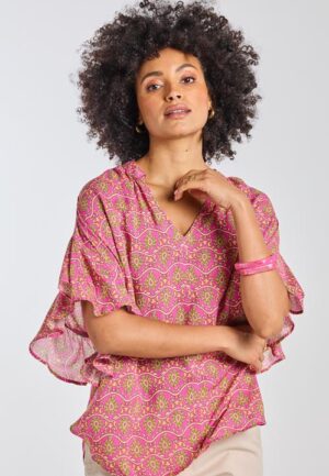 Blouse Souvenir Pink Canope print