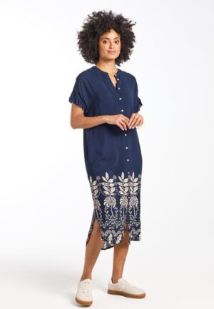 Alternative view of Tunic Ruffle Blue Coast print