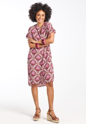 Alternative view of Tunic Ruffle Pink Isla print