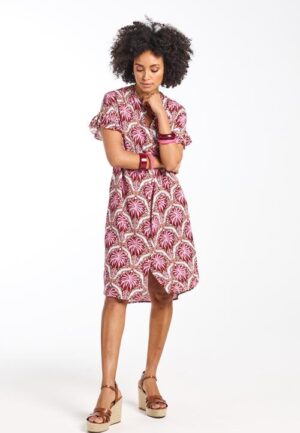 Tunic Ruffle Pink Isla print