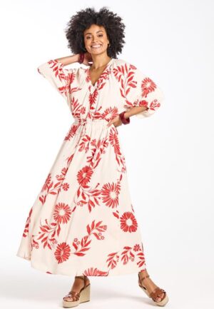 Dress Soulmate Offwhite Mangrove print