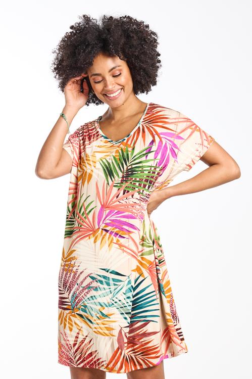 Loose dress Vogue Animal leaves print - Afbeelding 2