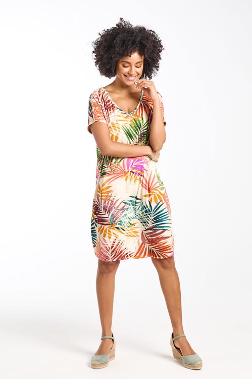 Loose dress Vogue Animal leaves print