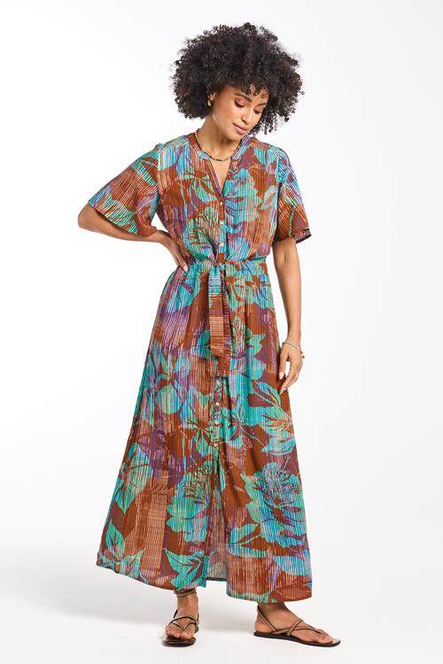 Dress Nova Brown Sunflare print