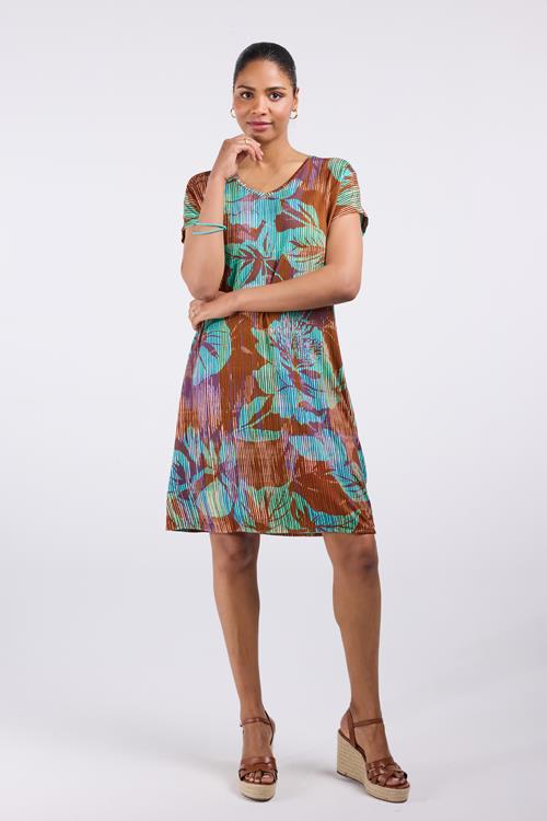 Loose dress Vogue Brown Sunflare print - Afbeelding 2