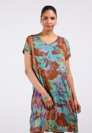 Loose dress Vogue Brown Sunflare print