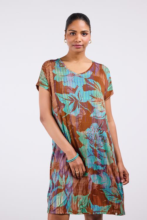 Loose dress Vogue Brown Sunflare print