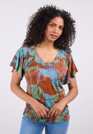 Alternative view of T-shirt Jeska Brown Sunflare print