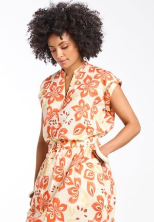 Blouse Laurie Orange Verano print