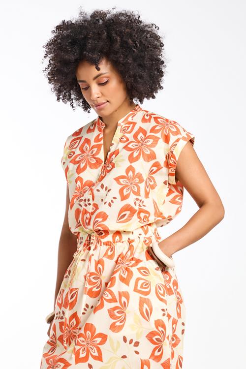 Blouse Laurie Orange Verano print