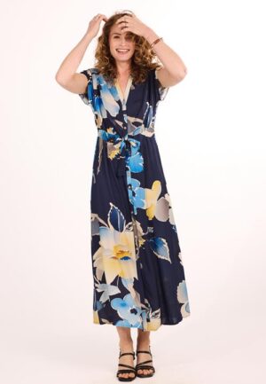 Alternative view of Dress Novel Blue Lilly print