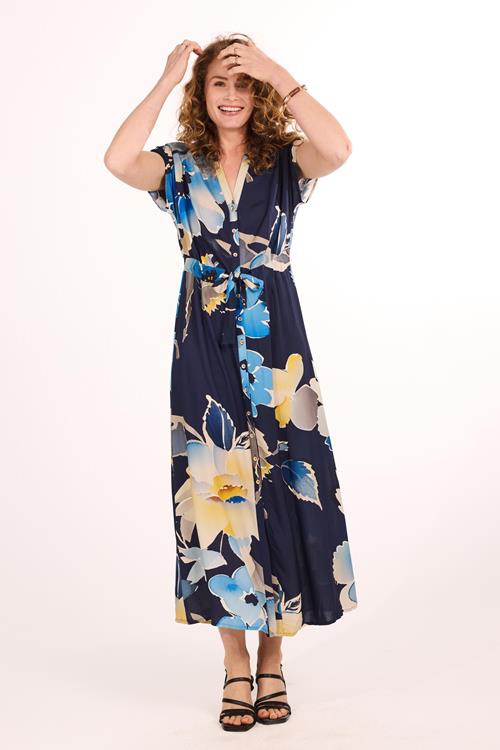 Dress Novel Blue Lilly print - Afbeelding 2