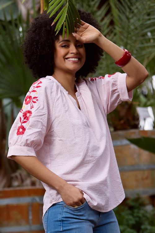 Blouse Yilka Pink stripe - Afbeelding 2