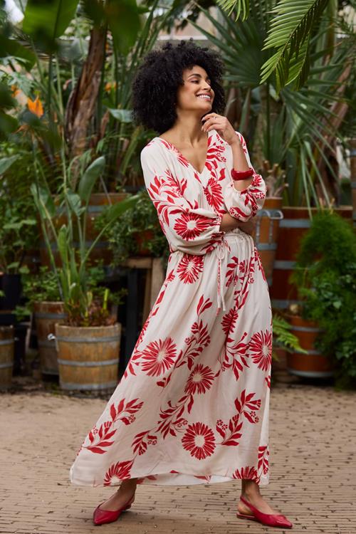 Dress Soulmate Offwhite Mangrove print - Afbeelding 2